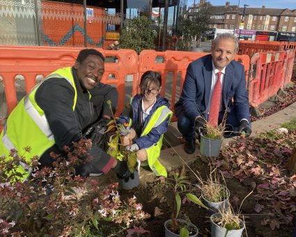 Southgate Pocket Park planted by local community and Cllr Ozaydin