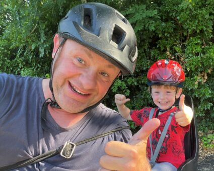 Families celebrate the opening of the New River Path